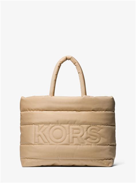 michael kors kent quilted recycled nylon tote bag